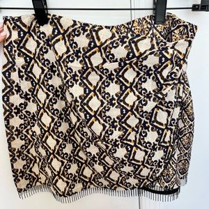 Zara fringe patterned wrap skirt